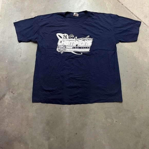 vintage 2000 CSA navy blue baggy oversized Yankees American league champions Tee - Picture 1 of 6
